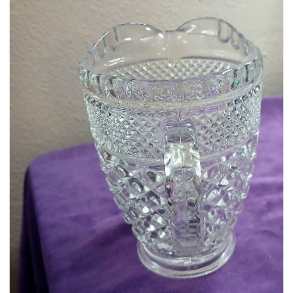 Vtg Clear Glass Anchor-Hocking 5.25 Inch Wexford Pattern Water Juice Pitcher - Picture 2 of 7